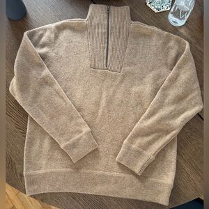 Vintage GAP Factory Lambswool Quarter Zip Sweater • Beige/Tan • Men’s Medium